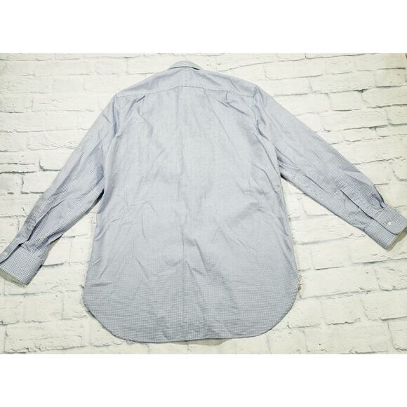 Thomas Pink MENS 16-34.5 Blue Button Up Shirt Long Sleeve Classic Fit Woven - Picture 12 of 14